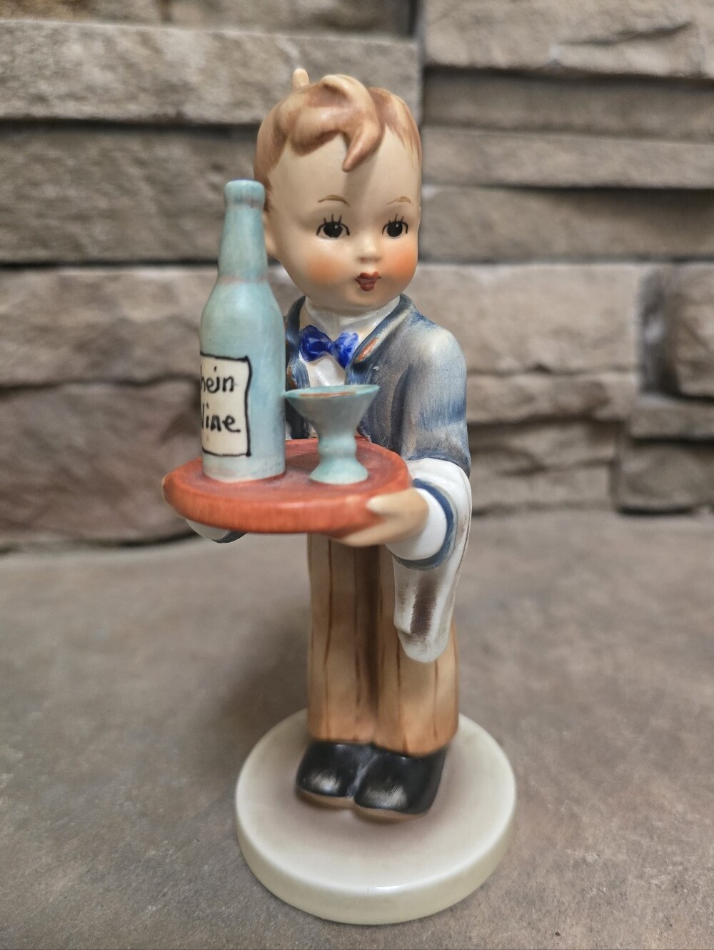 Vintage Hummel "Waiter" Figurine - Boy with Rhein Wine Bottle and Tray